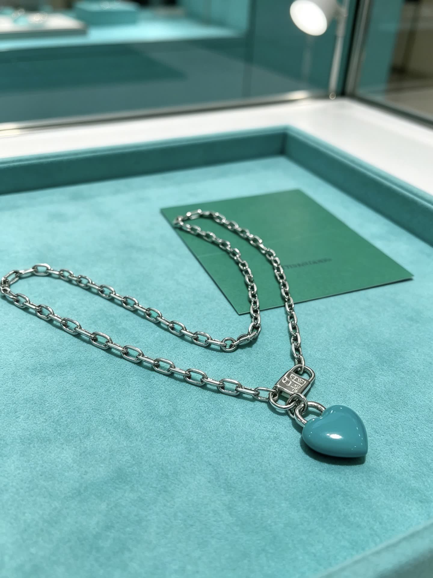 Tiffany & Co. Blue Heart Lock Necklace